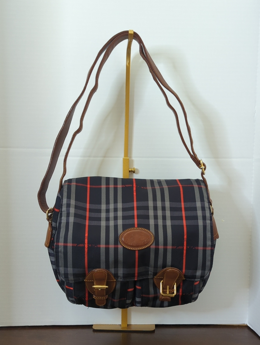 Burrberrys Vintage Plaid Shoulder Bag
